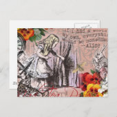Alice onzin gordijn wonderland briefkaart (Voorkant / Achterkant)