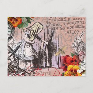 Alice onzin gordijn wonderland briefkaart
