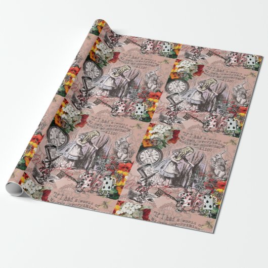 Alice onzin gordijn wonderland cadeaupapier (Uitgerold)