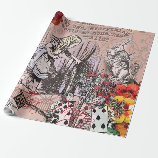 Alice onzin gordijn wonderland cadeaupapier (Uitgerold)
