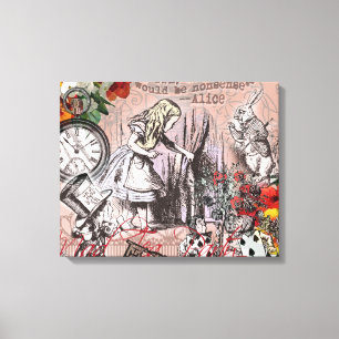 Alice onzin gordijn wonderland canvas afdruk