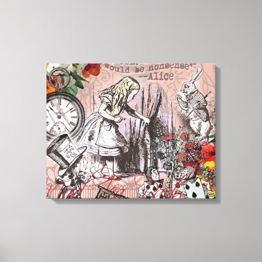 Alice onzin gordijn wonderland canvas afdruk (Voorkant)