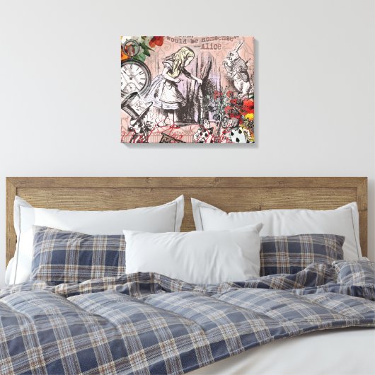 Alice onzin gordijn wonderland canvas afdruk (Insitu (Slaapkamer))