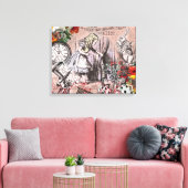 Alice onzin gordijn wonderland canvas afdruk (Insitu (Woonkamer))