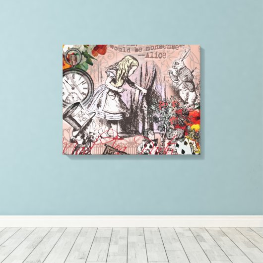 Alice onzin gordijn wonderland canvas afdruk (Insitu (Houten vloer))
