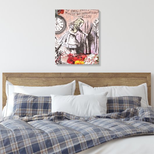 Alice onzin gordijn wonderland canvas afdruk (Insitu (Slaapkamer))