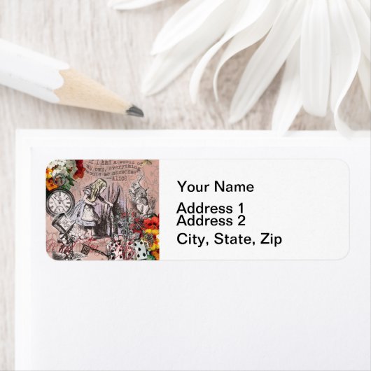 Alice onzin gordijn wonderland etiket (Insitu)