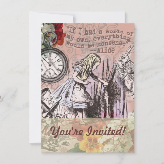 Alice onzin gordijn wonderland kaart (Voorkant)