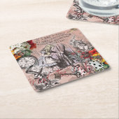 Alice onzin gordijn wonderland kartonnen onderzetters (Schuin)