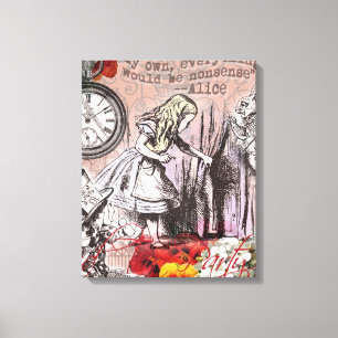 Alice onzin gordijn wonderland klassieker canvas afdruk