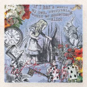 Alice onzin gordijn wonderland klassieker glazen onderzetter