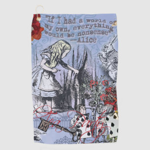 Alice onzin gordijn wonderland klassieker golfhanddoek