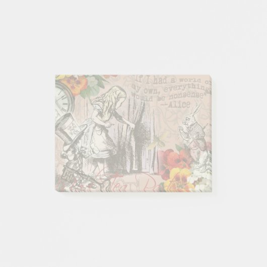 Alice onzin gordijn wonderland klassieker post-it® notes (Voorkant)