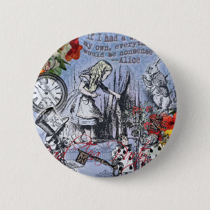 Alice onzin gordijn wonderland klassieker ronde button 5,7 cm