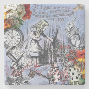 Alice onzin gordijn wonderland klassieker stenen onderzetter