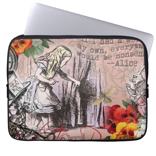 Alice onzin gordijn wonderland laptop sleeve (Voorkant)