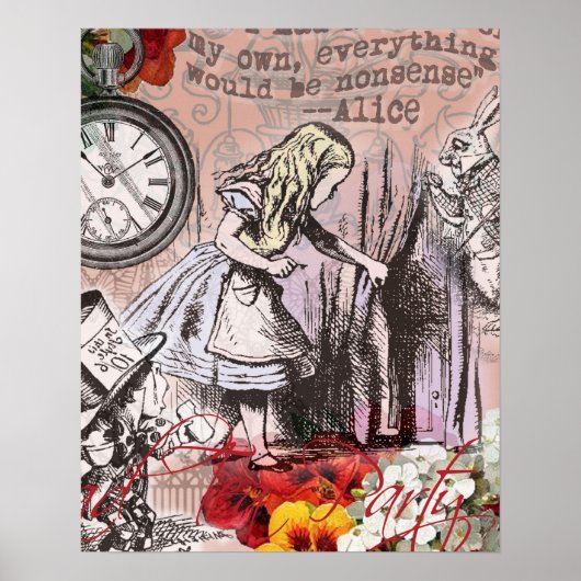 Alice onzin gordijn wonderland poster (Voorkant)