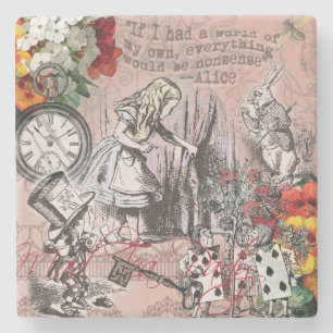 Alice onzin gordijn wonderland stenen onderzetter