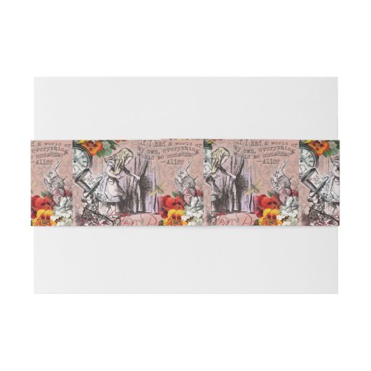 Alice onzin gordijn wonderland uitnodigingen wikkel (Achterkant Voorbeeld)