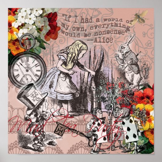 alice onzin wonderland gordijn poster (Voorkant)