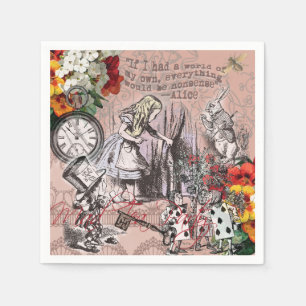 alice onzin wonderland gordijn servetten