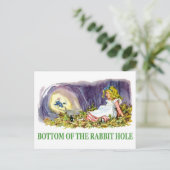 Alice op de bodem van het konijnenhol. briefkaart (Staand voorkant)