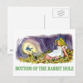 Alice op de bodem van het konijnenhol. briefkaart (Voorkant / Achterkant)