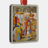 Alice op de koningin 2 metalen ornament (Rechts)