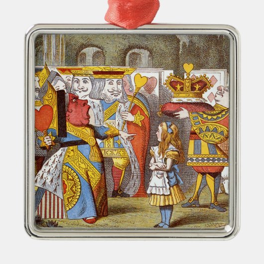 Alice op de koningin 2 metalen ornament (Voorkant)
