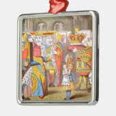 Alice op de koningin 2 metalen ornament (Links)