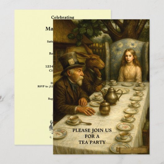 Alice op de theepartij van de gekke hoedenmaker Sj Kaart (Voorkant / Achterkant)