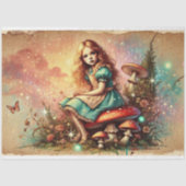  Alice op paddenstoel fantasie decoupage Tissuepapier (Voorkant)