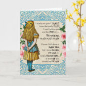 Alice over de heuvel verjaardagskaart - grappig kaart (Gele Bloem)