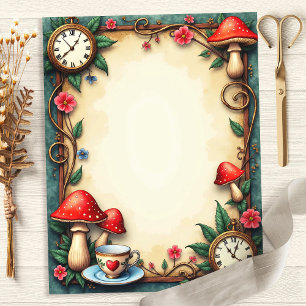 Alice Paddenstoelen Theekopjes en Klokken Scrapboo