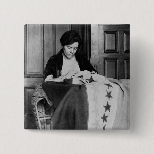Alice Paul, de vlag van het Naaiend Suffrage, 1910 Vierkante Button 5,1 Cm