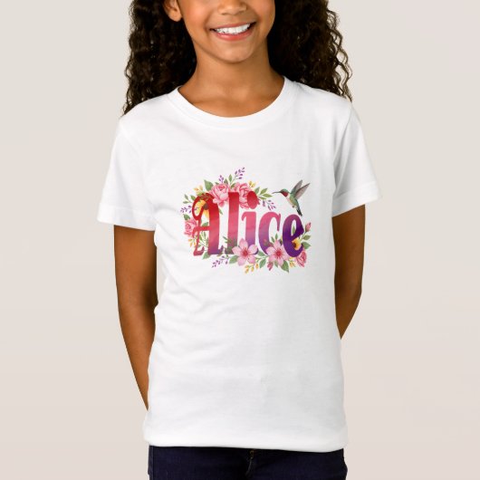 Alice - Personalised Shirt  - For Kids (Voorkant)