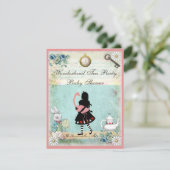 Alice & Pink Flamingo Baby shower Kaart (Staand voorkant)