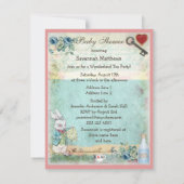 Alice & Pink Flamingo Baby shower Kaart (Achterkant)