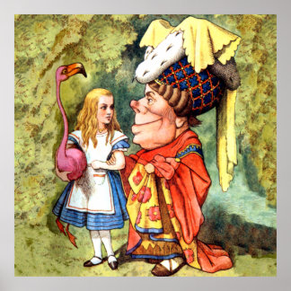 Alice Plays Flamingo Croquet met de Duchess Poster