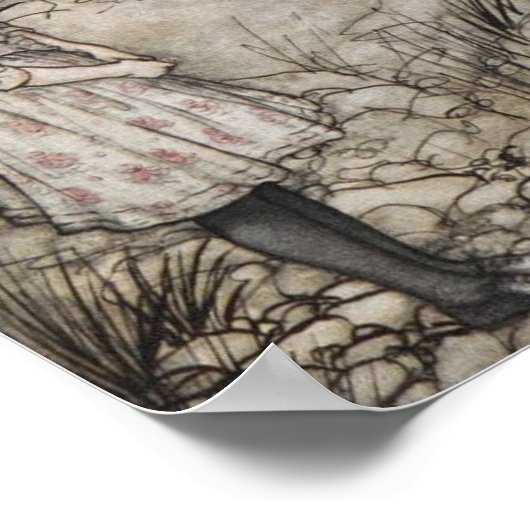 Alice praat met de kleine rups poster (Hoek)