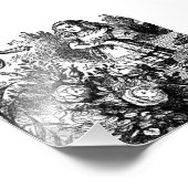 Alice praat met Garden Flowers Foto Afdruk (Hoek)