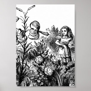 Alice praat met Garden Flowers Poster