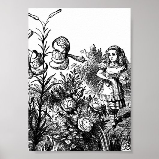Alice praat met Garden Flowers Poster (Voorkant)