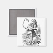 Alice probeert croquet te spelen met een flamingo magneet (Voorkant / Achterkant)