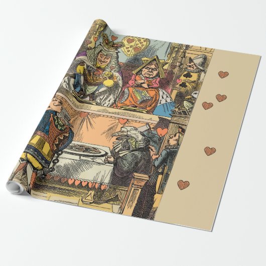 Alice Proces van de Schoppenboer Antiek Cadeaupapier (Uitgerold)