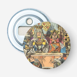 Alice Proces van de Schoppenboer Oudheidkundig Button Flesopener
