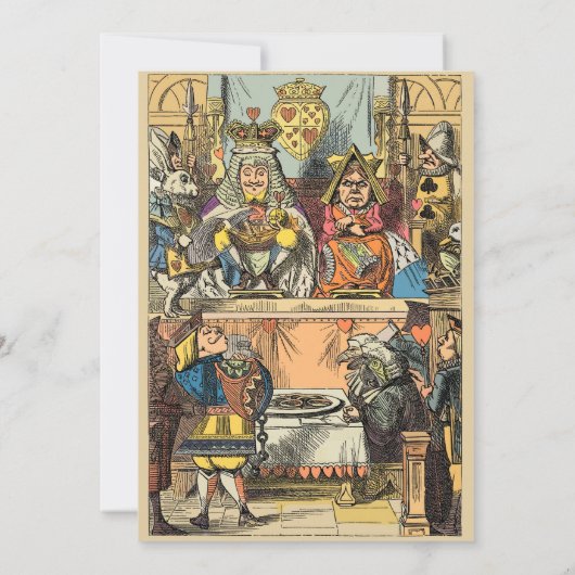 Alice Proces van de Schoppenboer Vintage Kaart (Achterkant)
