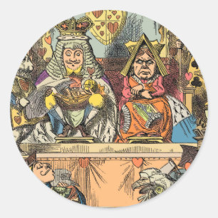 Alice Proces van de Schoppenboer Vintage Ronde Sticker