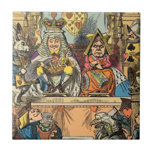 Alice Proces van de Schoppenboer Vintage Tegeltje