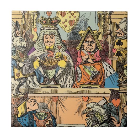 Alice Proces van de Schoppenboer Vintage Tegeltje (Voorkant)